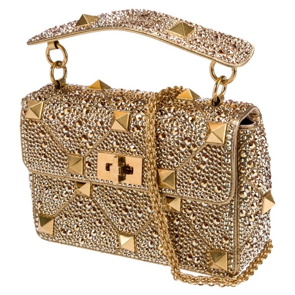 Valentino Garavani Gold Studded Crossbody Bag - Picture 2 of 6